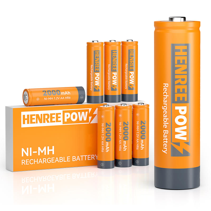 Henreepow AA 2000MAH 1,2 V nagy kapacitású Ni-MH újratölthető akkumulátor