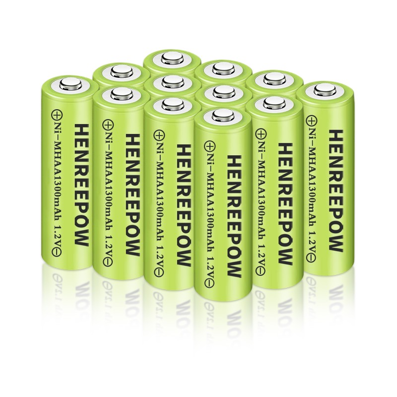 Henreepow 1,2 V 1300mAh aa ni-mh újratölthető akkumulátorok